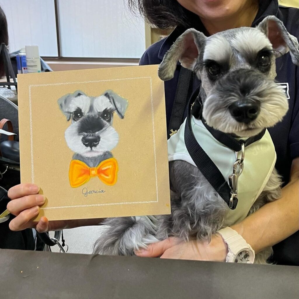 チョークアート体験　愛犬