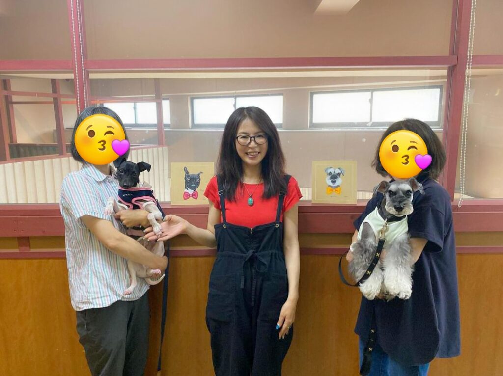 チョークアート体験　愛犬