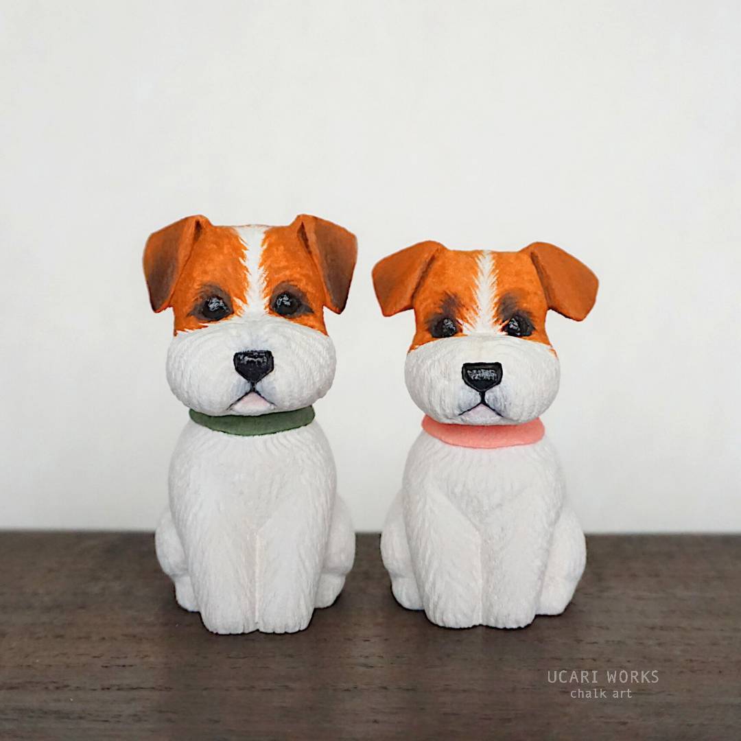 木彫り　ジャックラッセルテリア