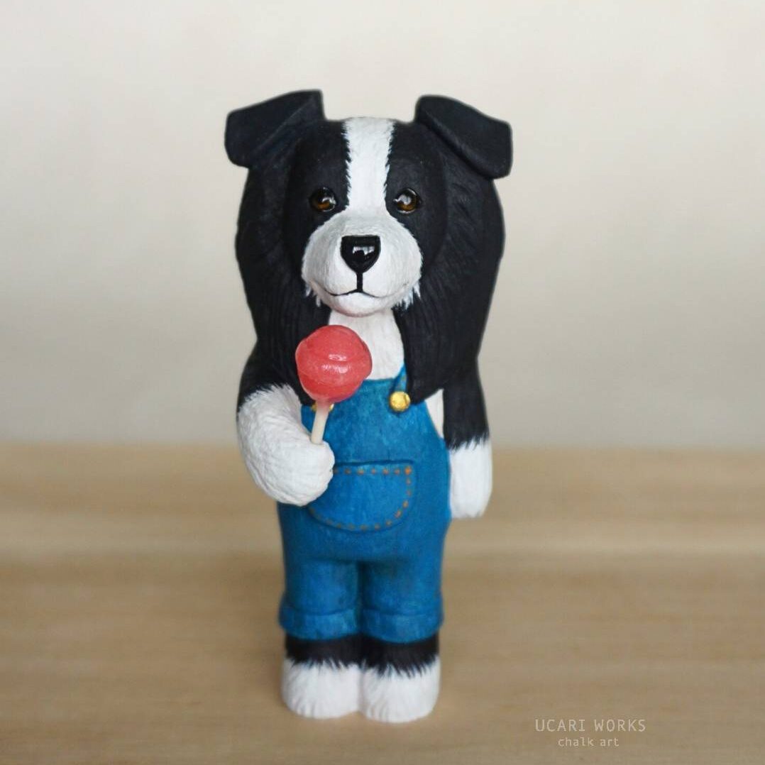 木彫り ボーダーコリー