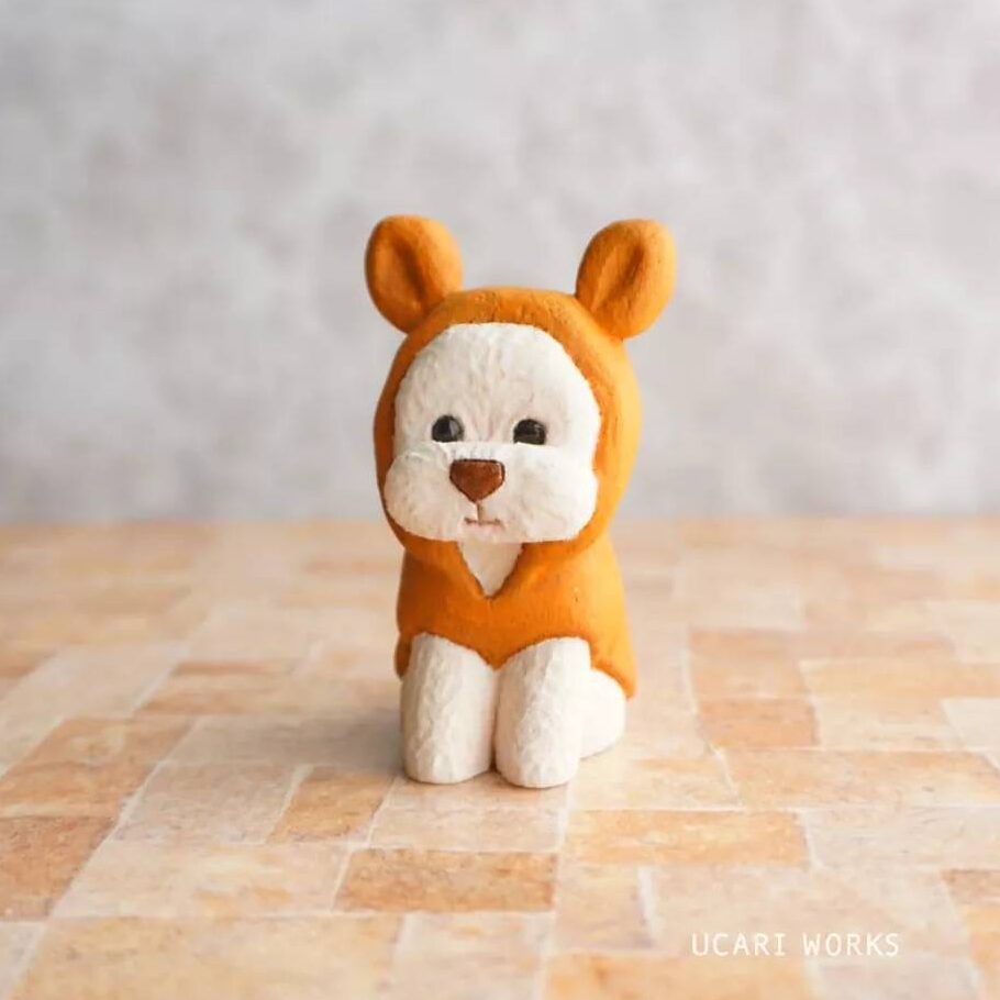 木彫り　トイプードル