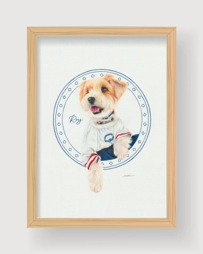 ジャックラッセルテリア 色鉛筆画