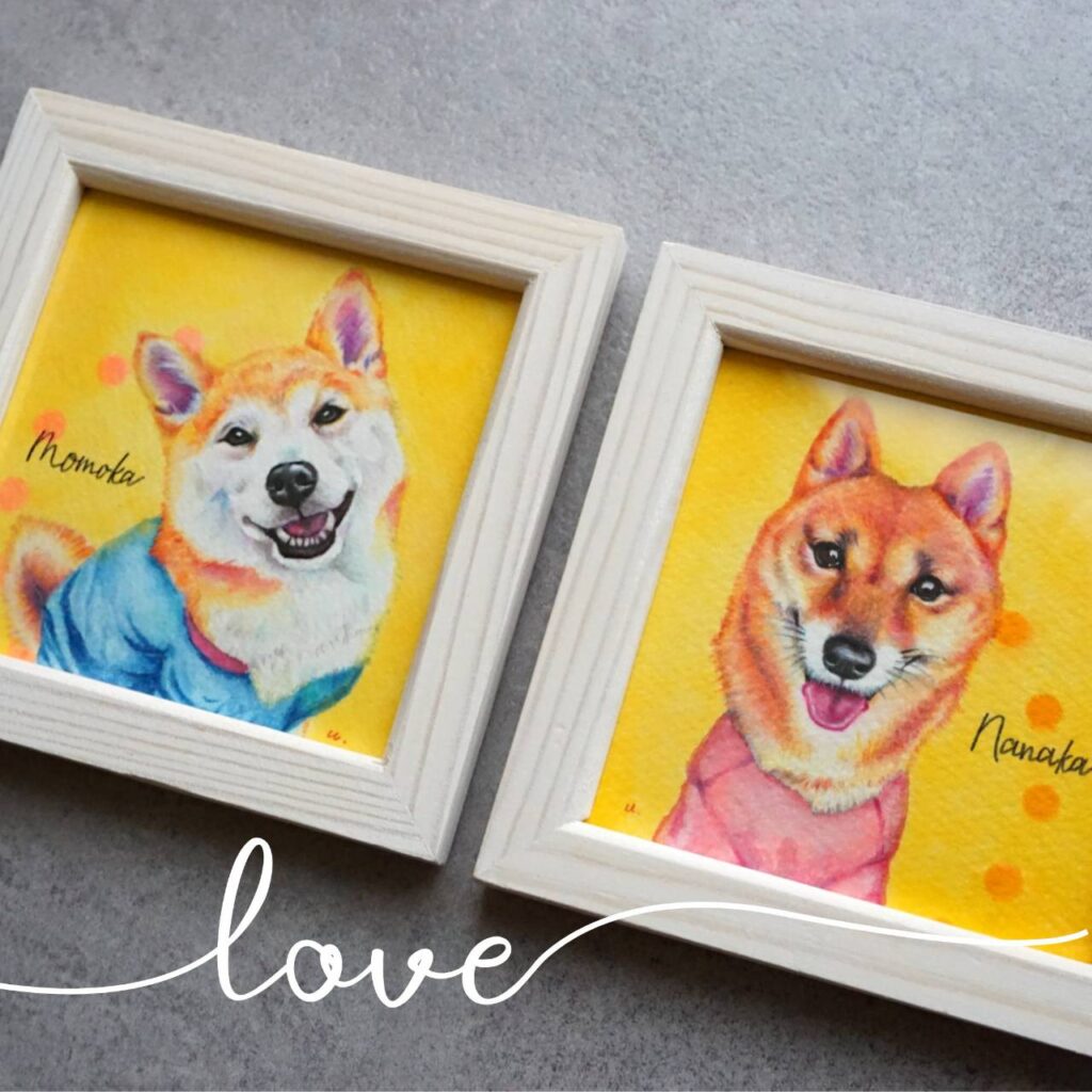 柴犬 水彩色鉛筆